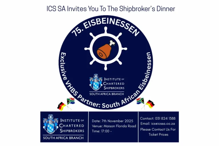 Strengthening maritime bonds – ICS South Africa presents the Eisbeinessen in Durban